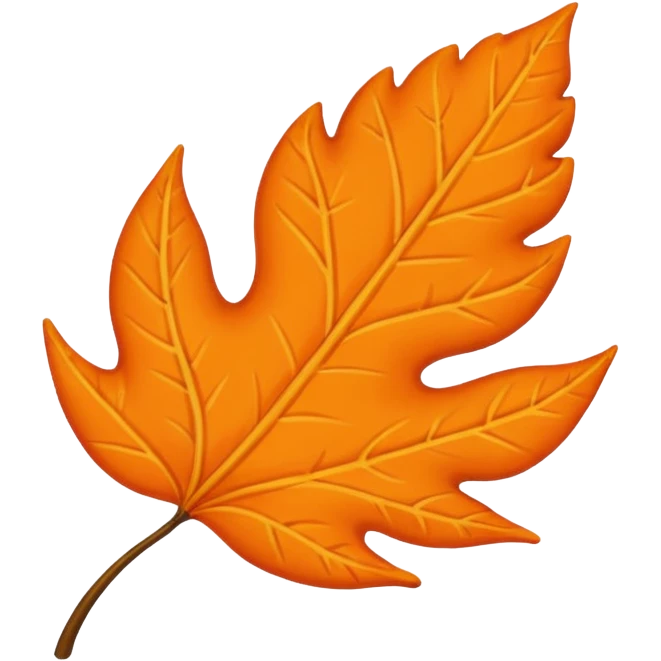 Flat Orange one leaf  emoji