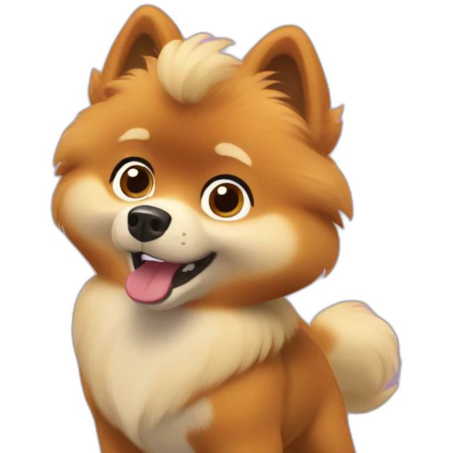 Pomeranian in paw patrol emoji