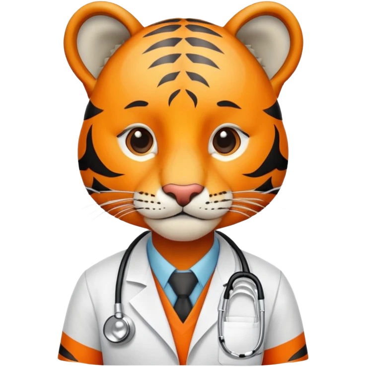 Tiger doctor with stethoscope emoji