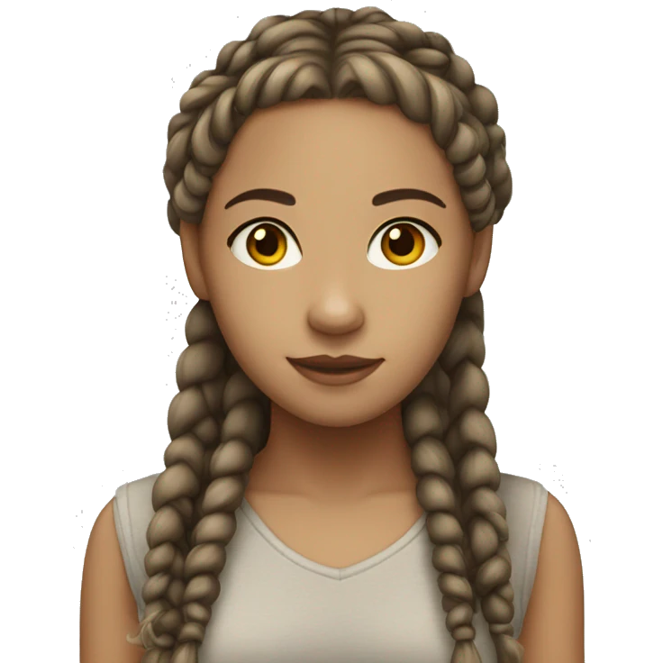 Light skinned girl with braids emoji