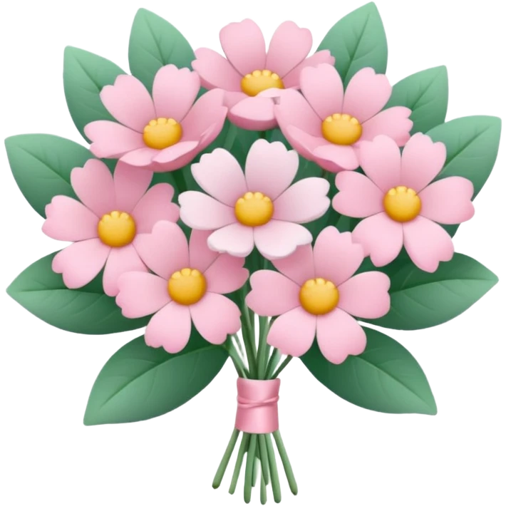 Pink bouquet with simple flower emoji