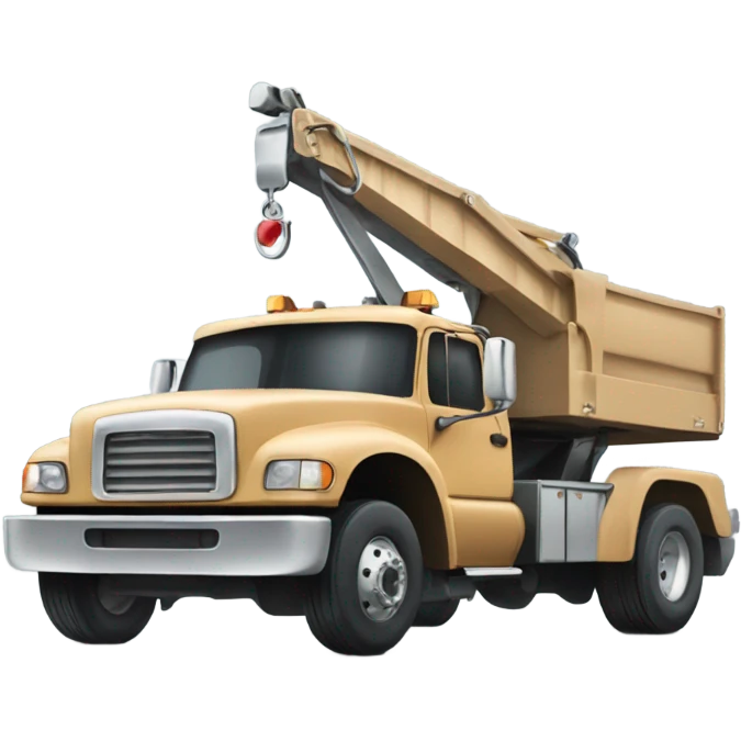 Tan flat bed tow truck emoji