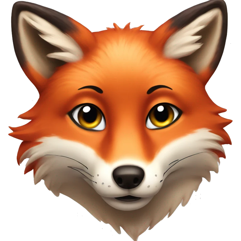"deep lush red fox face" with hearts in eyes emoji