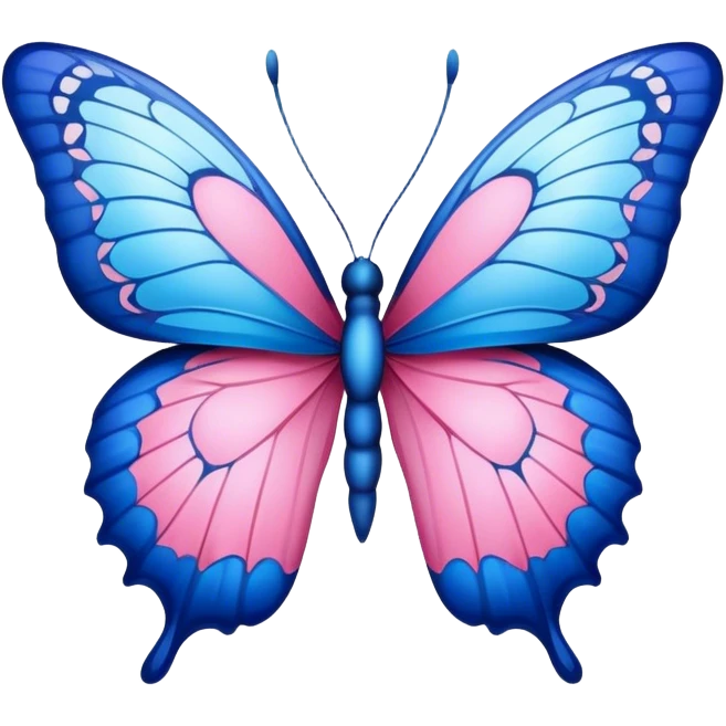 Butterfly with blue and pink and little details emoji