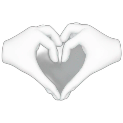 Two hands making a heart White emoji