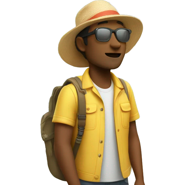 Tourist on sunny island  emoji