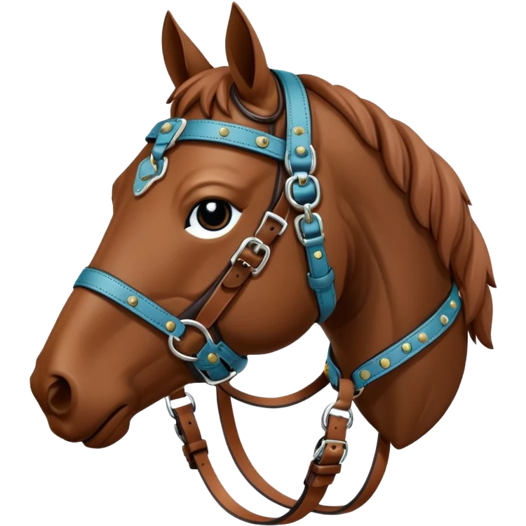 Hermès-style horse head with classic equestrian harness emoji
