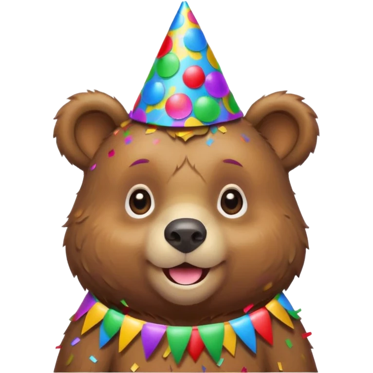 Partying bear cub with confetti  emoji