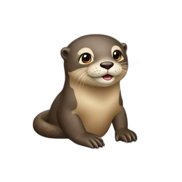 Loutre sur un castor emoji