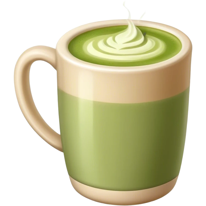Matcha latte in beige mug emoji