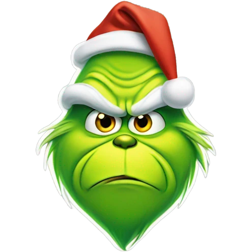 Grinch with Santa hat emoji