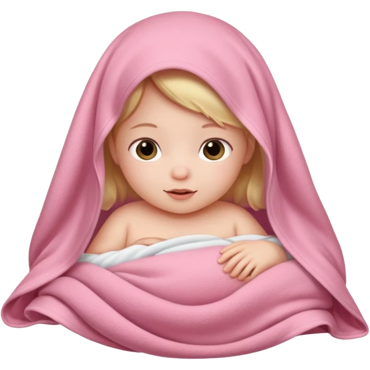 New baby girl in pink blanket emoji