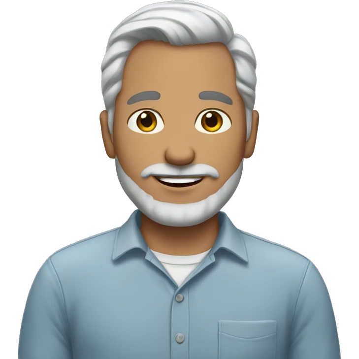 a white man, with beard and grey hair is now a dad  emoji
