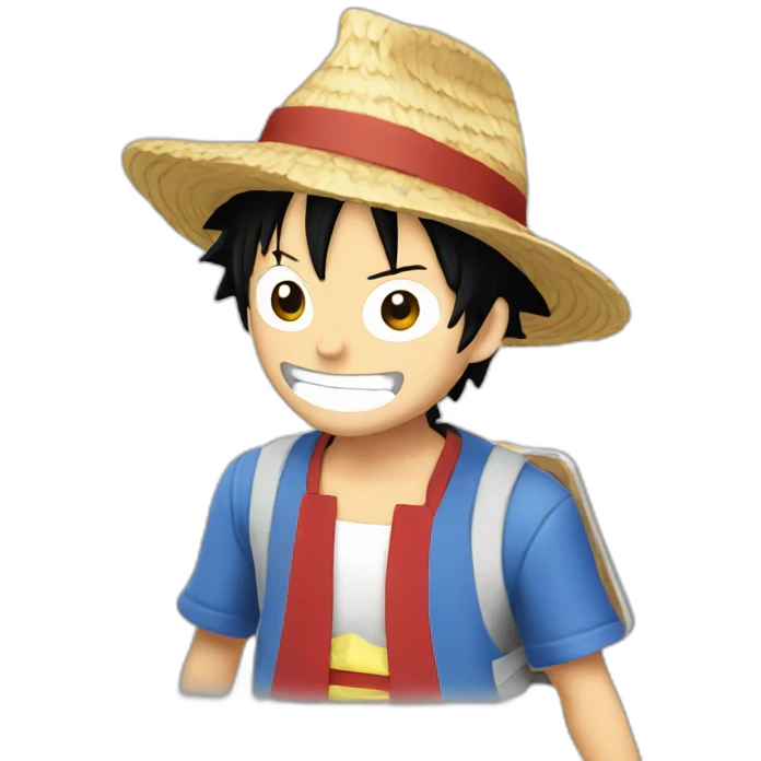 Luffy holding a board emoji