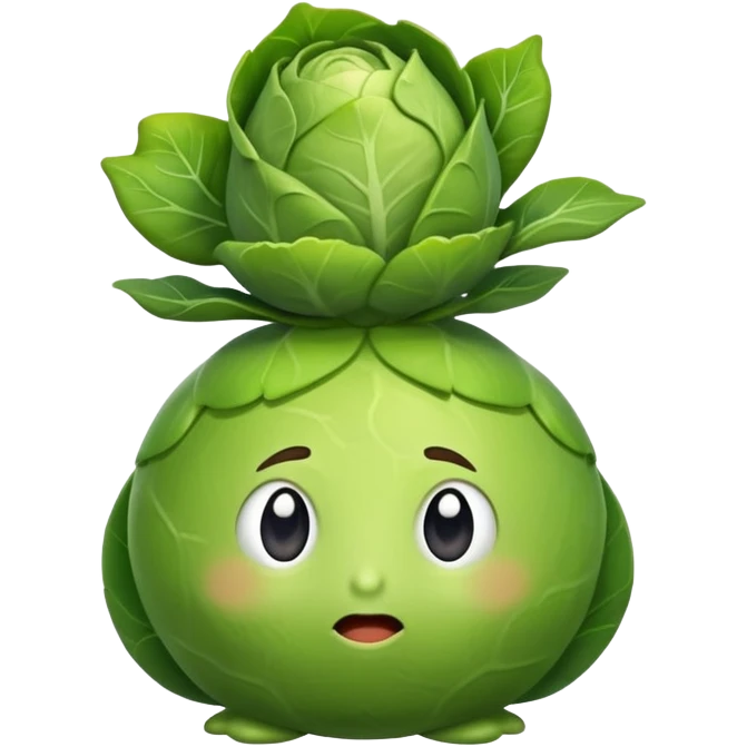 a brussel sprout with a tiny sprout on top that farts emoji