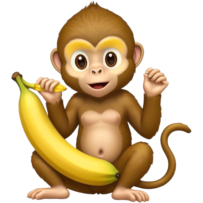 Monkey eating banana emoji