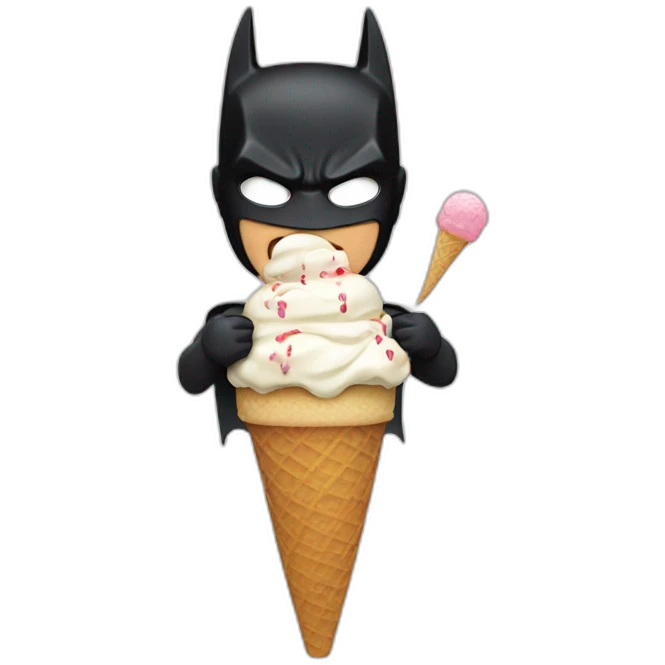 Batman eating ice cream emoji