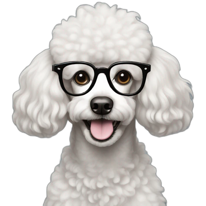 Poodle in glasses emoji
