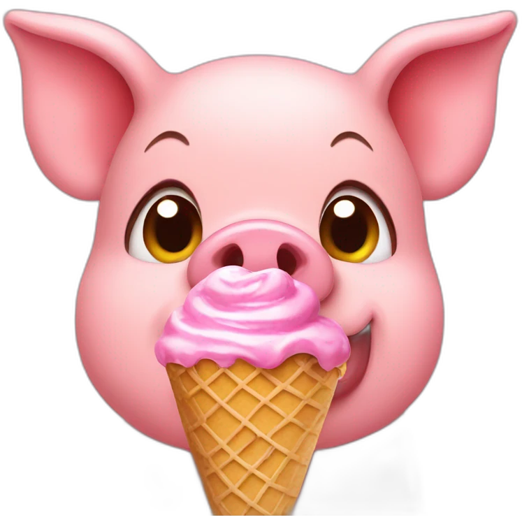 Pig eating icecream  emoji