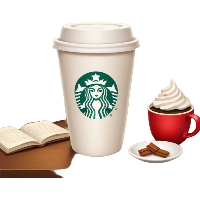 Starbucks cup in Christmas morning emoji