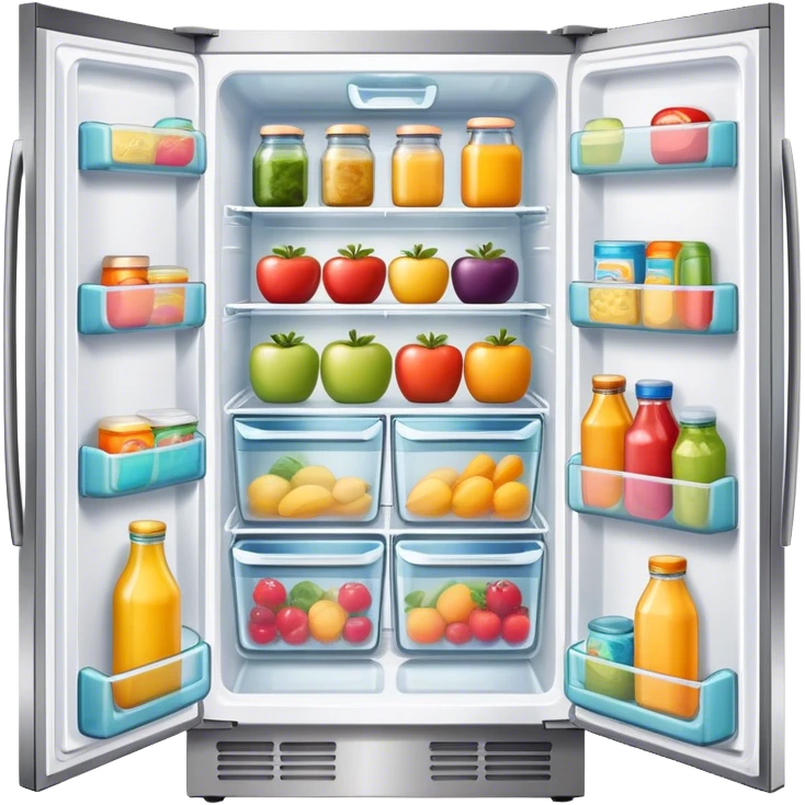 fridge with food inside  emoji