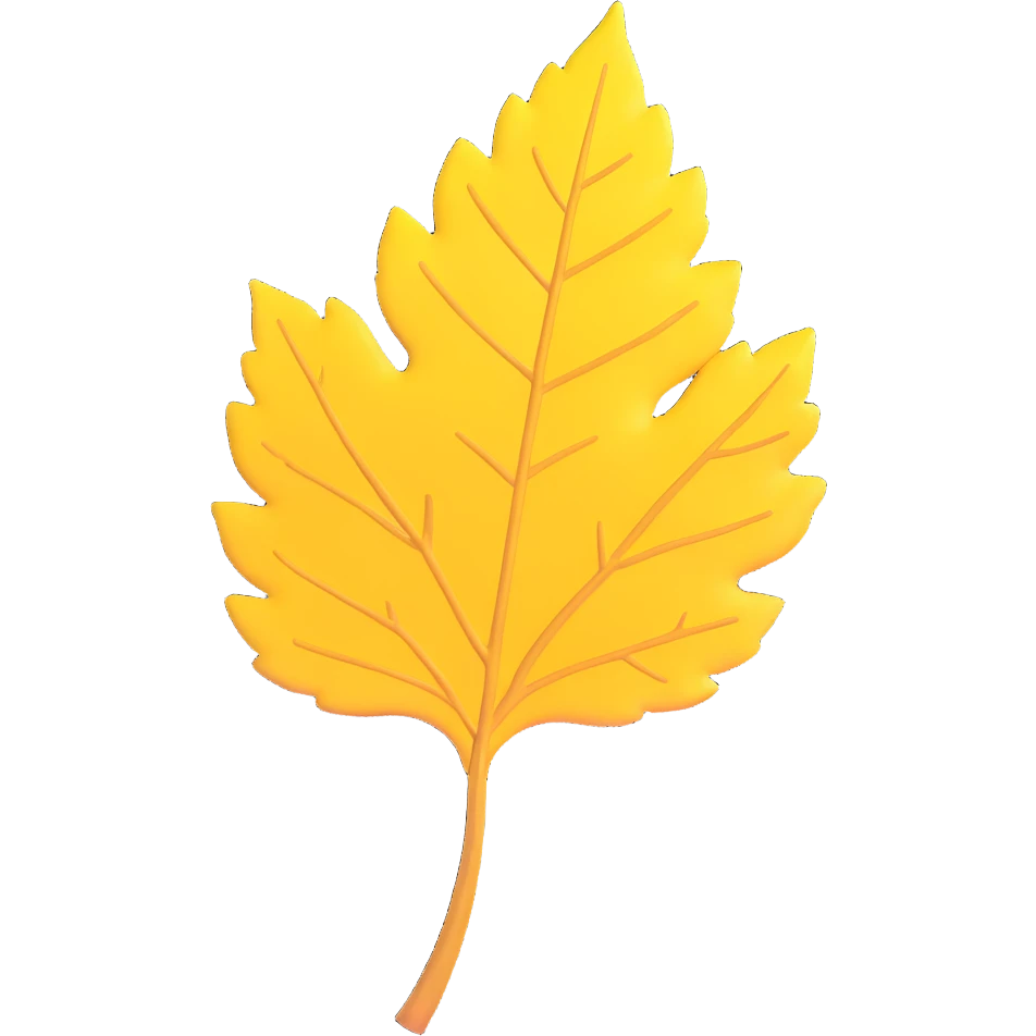 golden birch leaf emoji