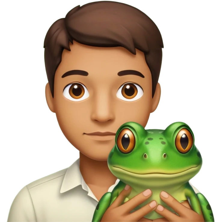 man and a forg emoji
