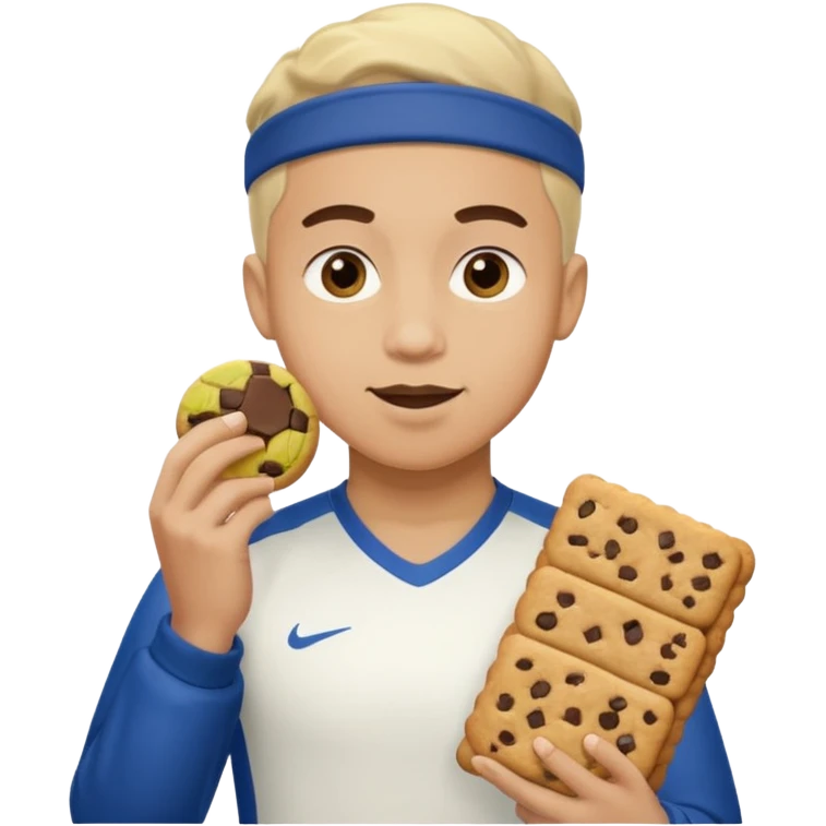 Soccer captain eating cookies emoji