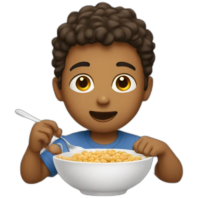 boy eating cereal emoji