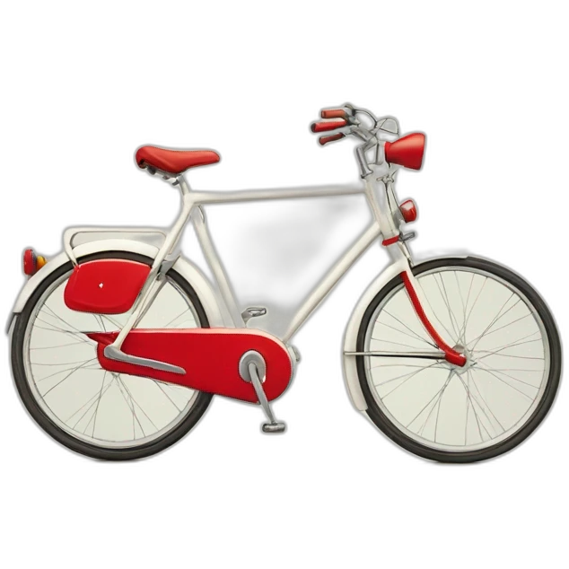 one peugeot vintage white bike with a red saddle emoji