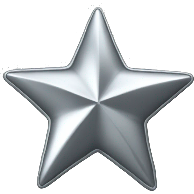 Silver star with ridges that is pointed emoji
