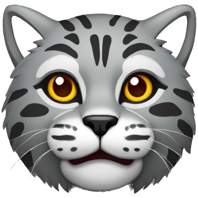 Wildcat with garnet and grey decoration element background  emoji
