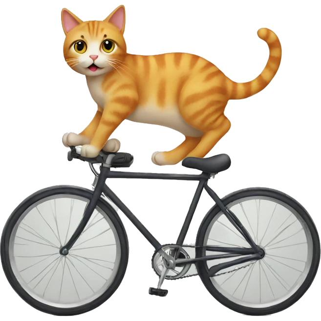 cat on bicycle  emoji