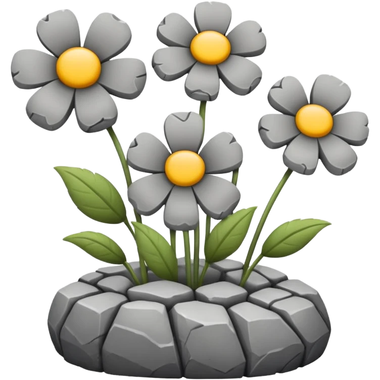 flowers made of stone emoji