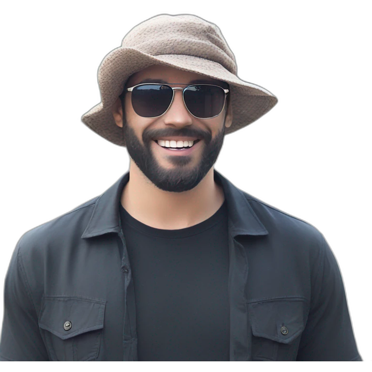 smiling man in hat emoji