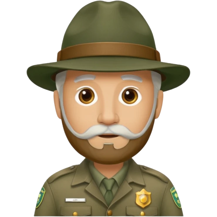 Male Park Ranger with white beard  emoji