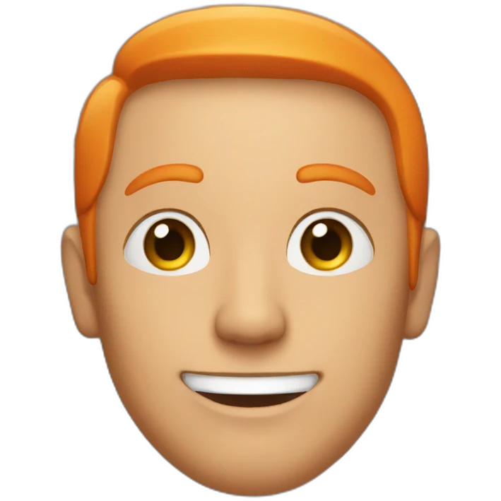 A man with orange hair and stars in his eyes emoji