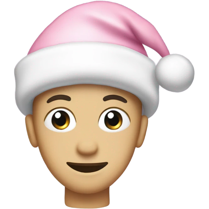 Light pink Santa hat with sparkly snowflakes  emoji