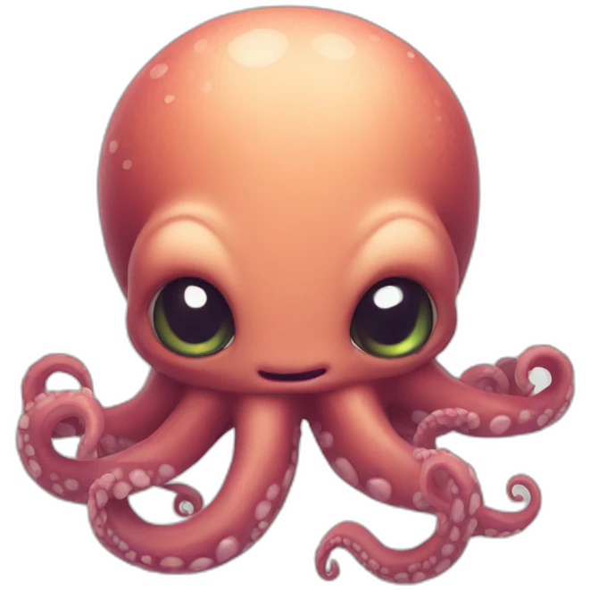  a cute kraken with a cute angry face emoji