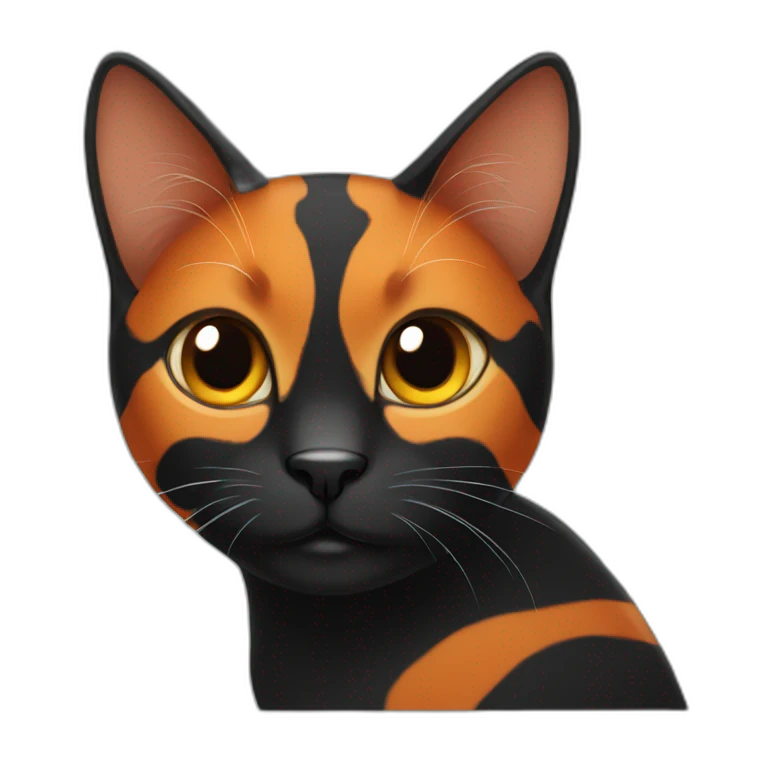 black and orange cat emoji