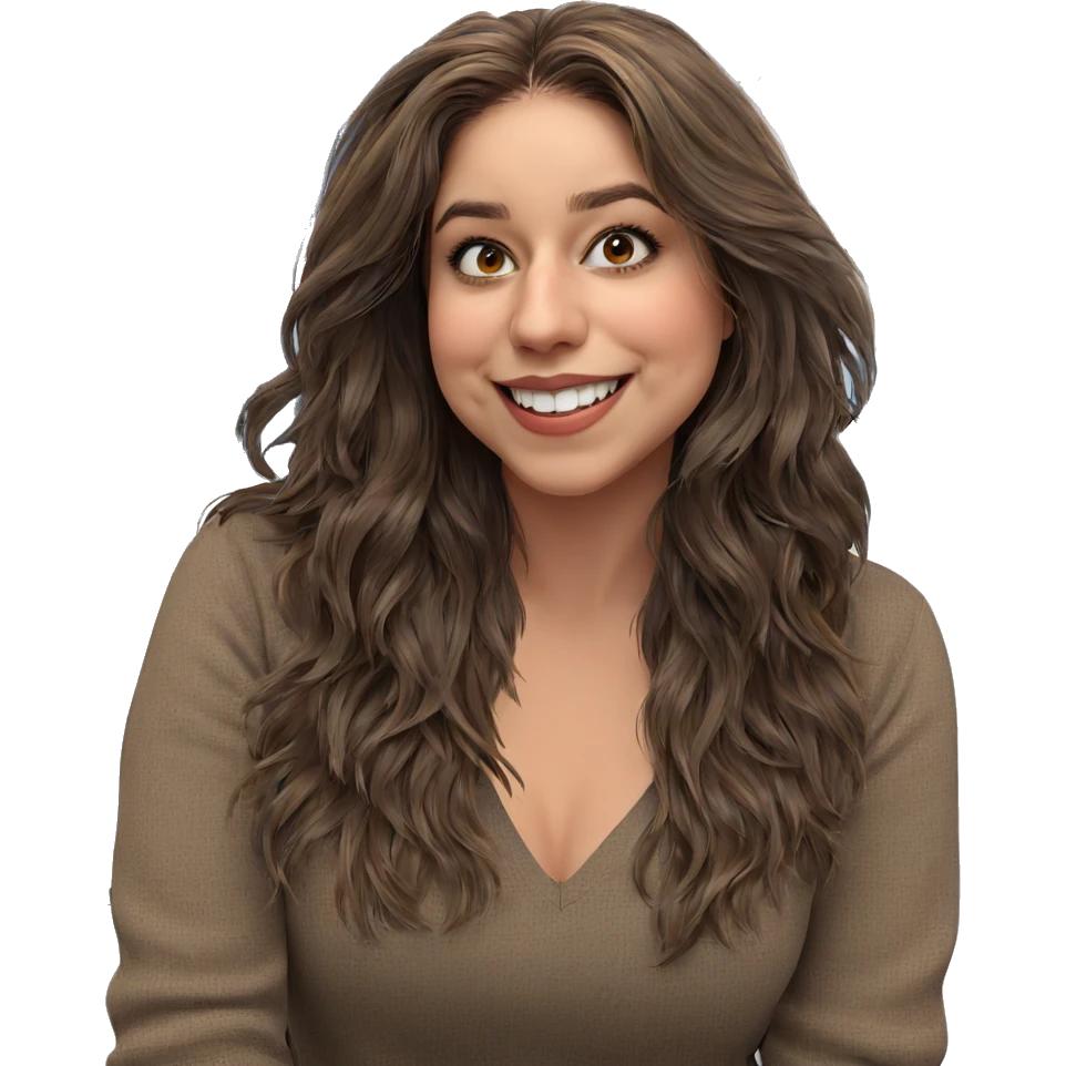 happy girl with brown hair emoji