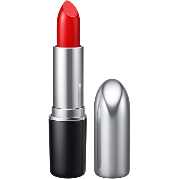 lipstick bullet, polished silver chrome, sexy beauty symbol emoji