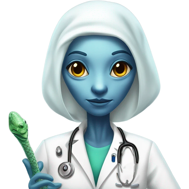 Reptilian alien woman, is a doctor emoji