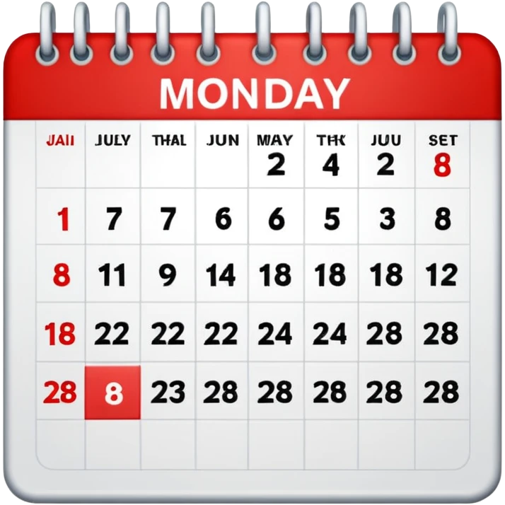 calendario en lunbes emoji