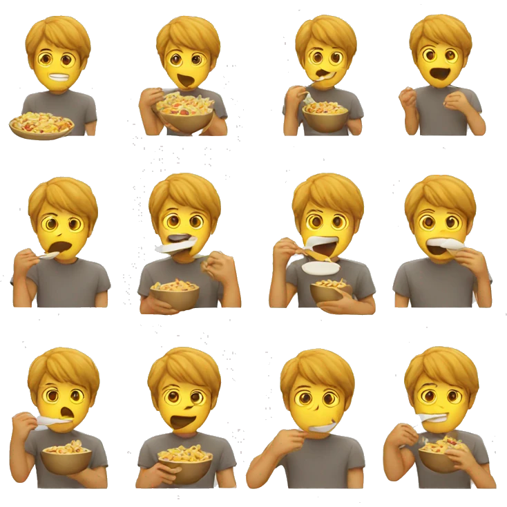Guy eating emoji
