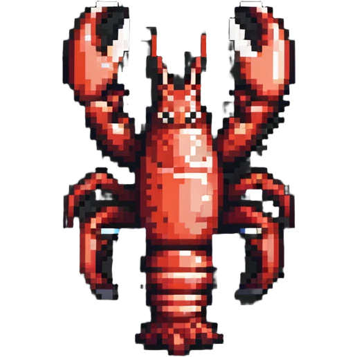 detailed lobster with raised claws emoji