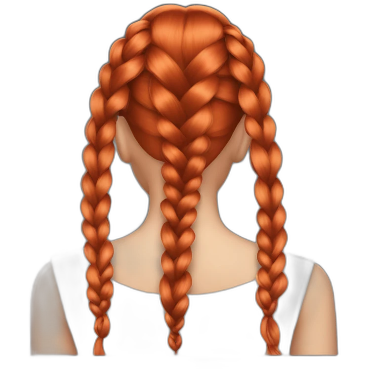 Braided red hair from behind emoji