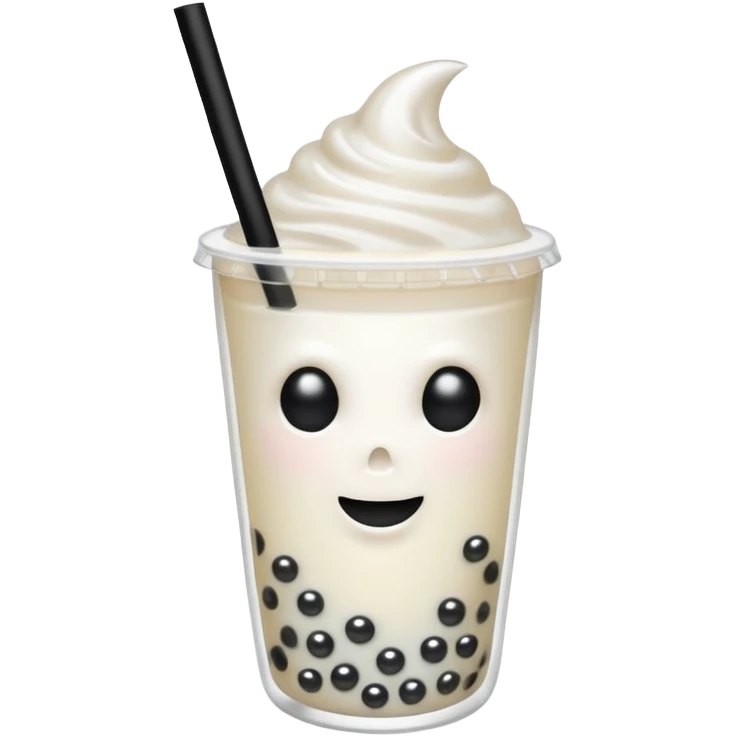 floating ghost holding boba tea  emoji