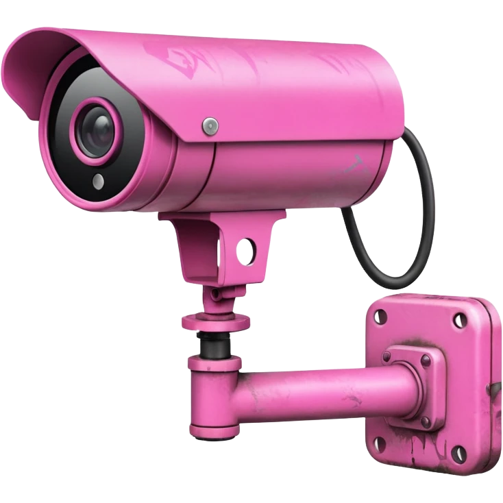 Security Camera pink with graffity emoji