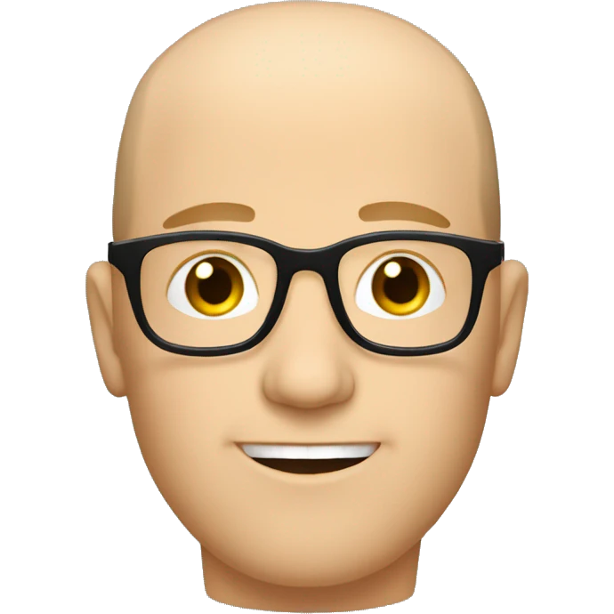 Buzz cut, white man with glasses emoji